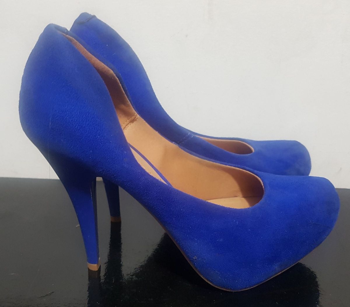 sapato azul da vizzano