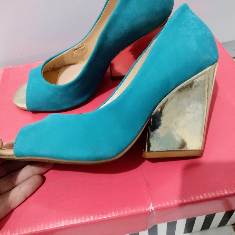 Sapato azul sale tiffany salto grosso