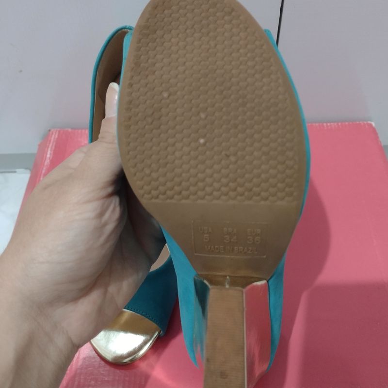 Sapato azul sale tiffany salto grosso