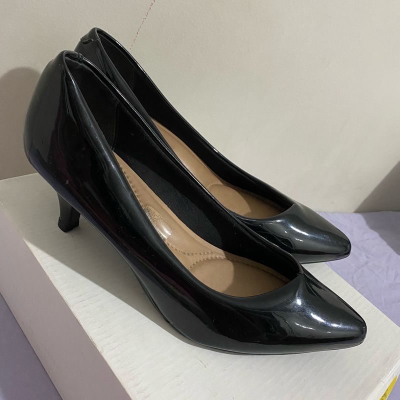 Sapato Beira Rio Conforto Preto Verniz Beira Rio Conforto