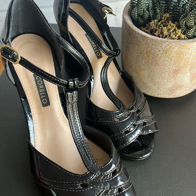 Sapato Boneca Preto Verniz Corello 35 Sapato Feminino