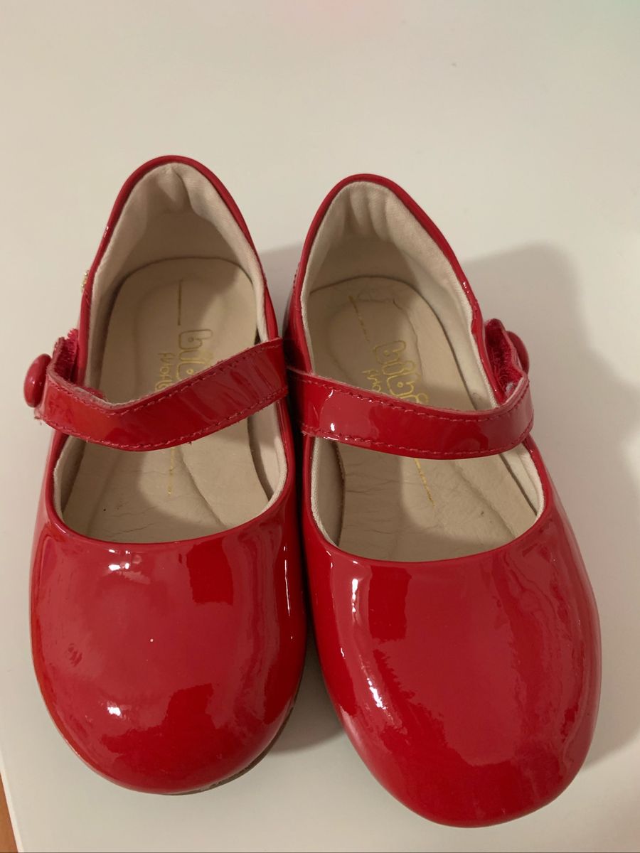 sapato infantil vermelho de verniz