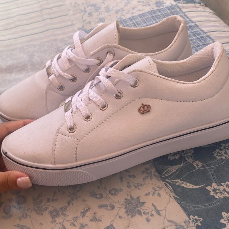 Sapato branco hot sale com rosa