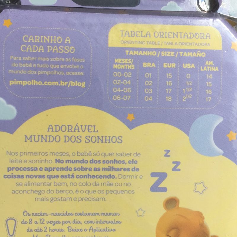 Tabela tamanho store sapato bebe pimpolho