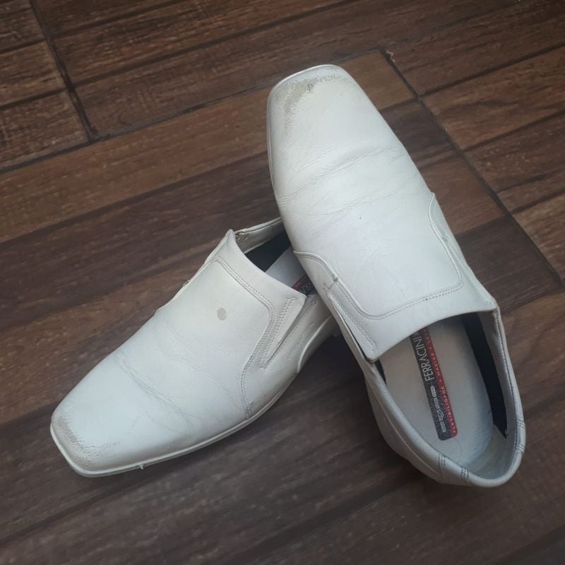 Sapato branco masculino store ferracini