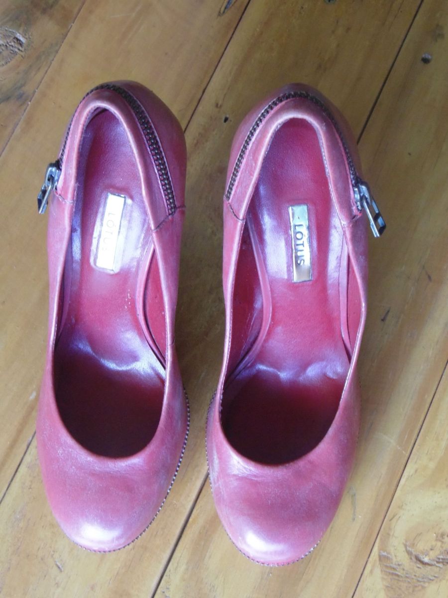 sapato de salto vermelho lótus - sapatos lótus