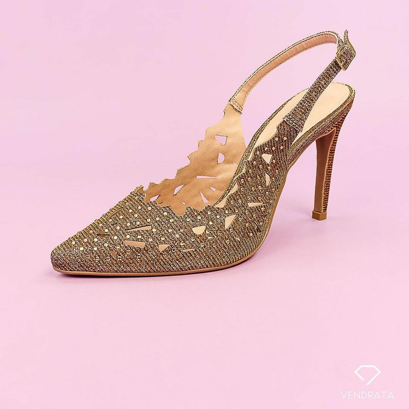 Sapato dourado hot sale