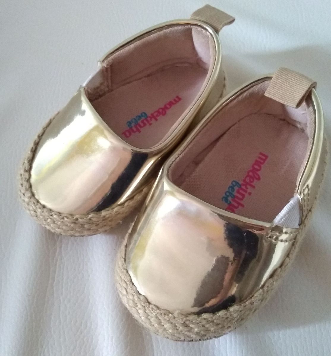 sapato dourado infantil bebe