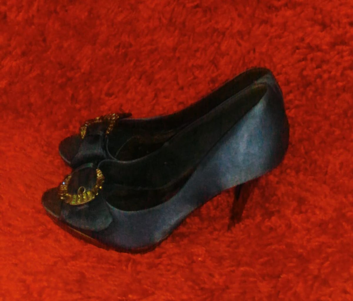 peep toe vizzano azul marinho