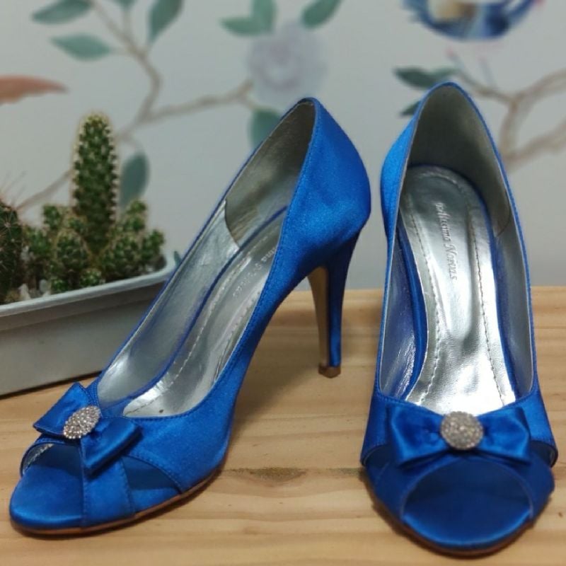 Sapato noiva azul store royal