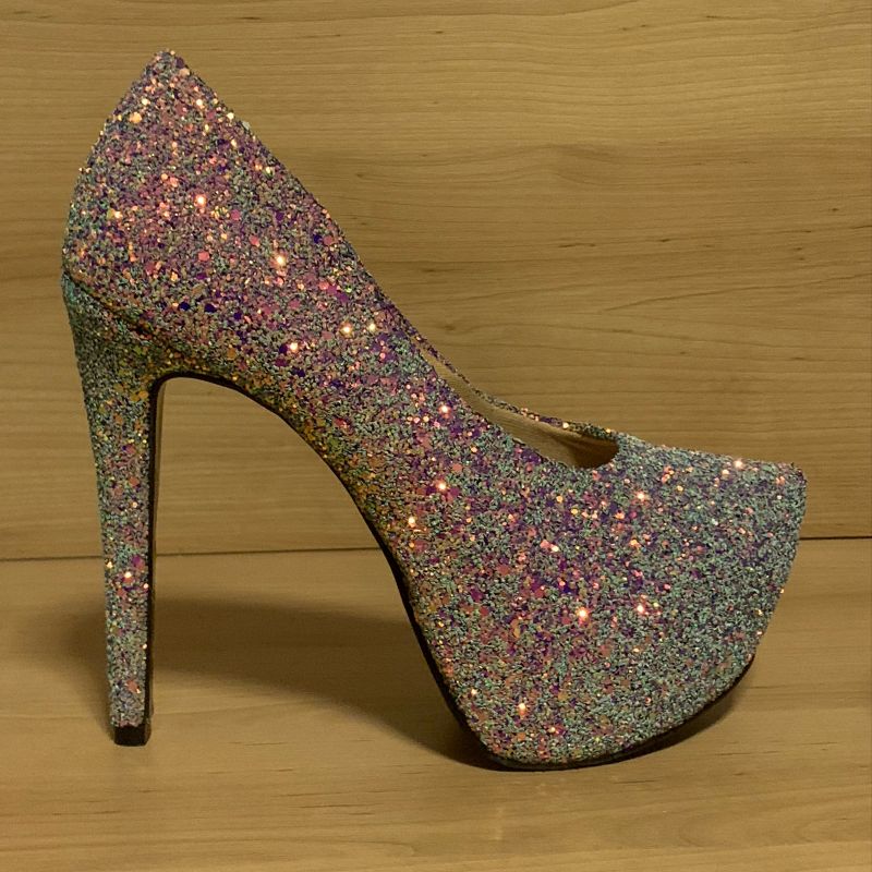 Sapato com glitter store rosa