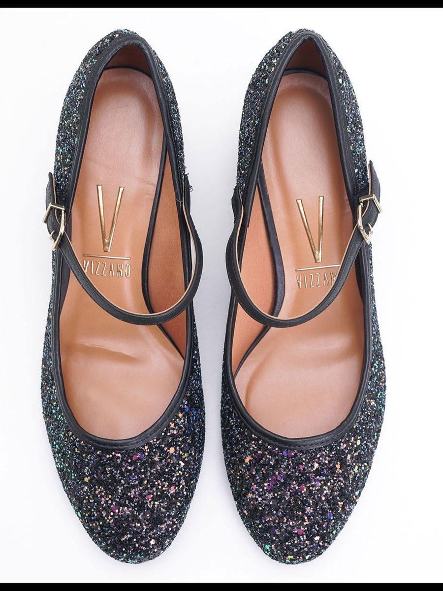 sapato vizzano com glitter