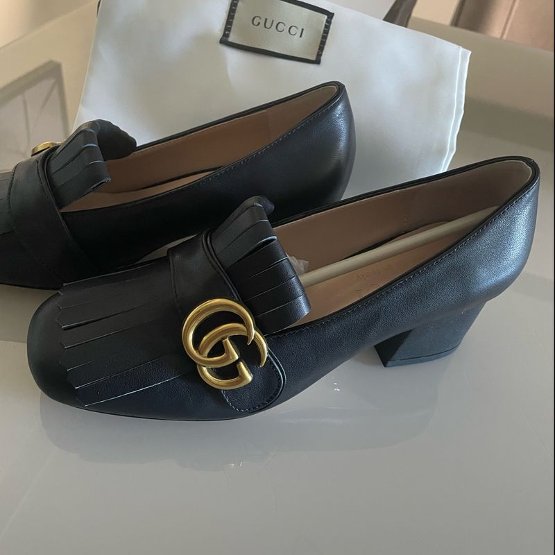 Sapato preto hot sale gucci