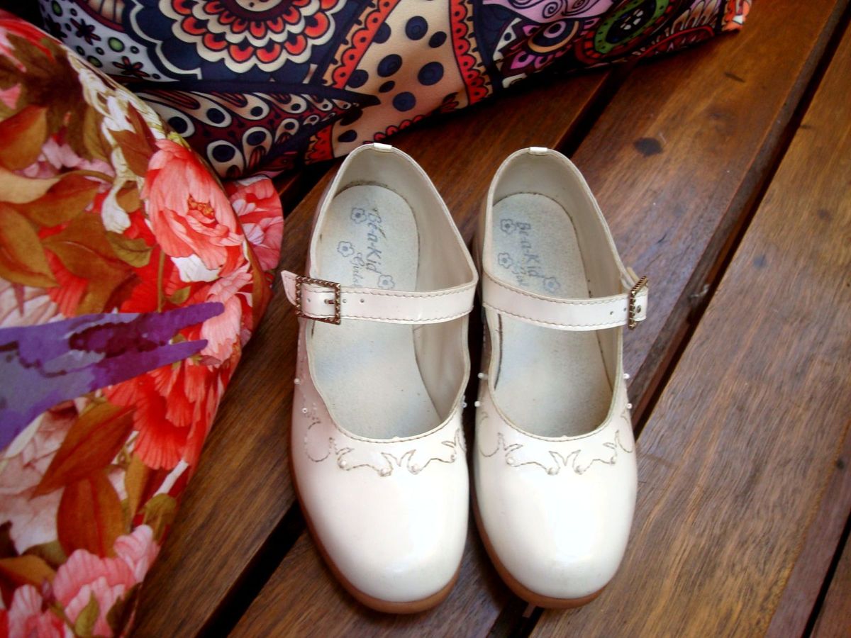 Sapato Infantil Branco Tamanho 29 Festa | Calçado Infantil para Meninas