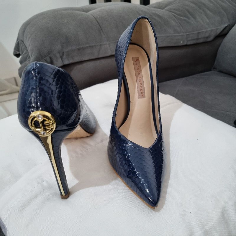 Sapato Jorge Bischoff Scarpin Azul Marinho Tamanho 36 Sapato Feminino  Jorge Bischoff Usado 109236179 enjoei