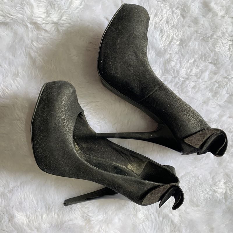 Sapato Meia Pata Salto Fino Preto com La o Mixage 36 Sapato Feminino Mixage Usado 93761976 enjoei