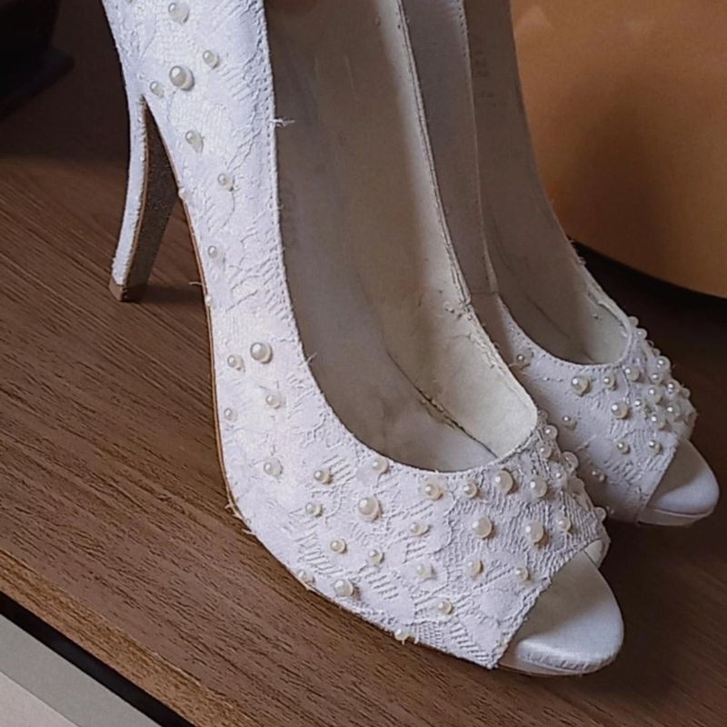 Carmen Steffens Sapato De Noiva Peep Toe Salto Alto SandÃ¡lias