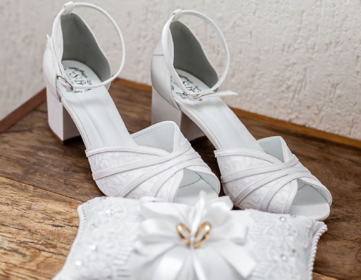 sapato noiva salto quadrado