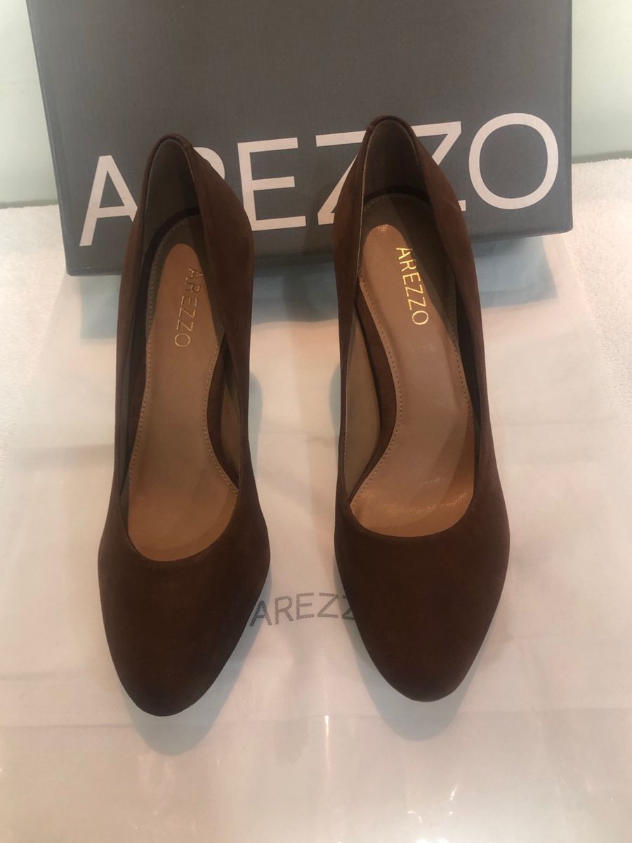 Sapato Novo Arezzo 37 Marrom Couro Leg timo Camur a Salto 10 Cm Bata 1 5 Cm Sapato Feminino Arezzo Nunca Usado 91306340 enjoei