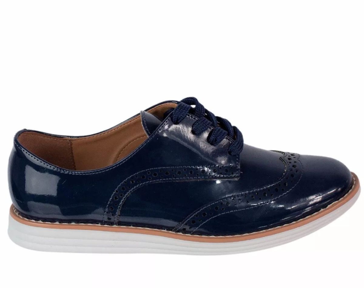 sapato oxford azul marinho