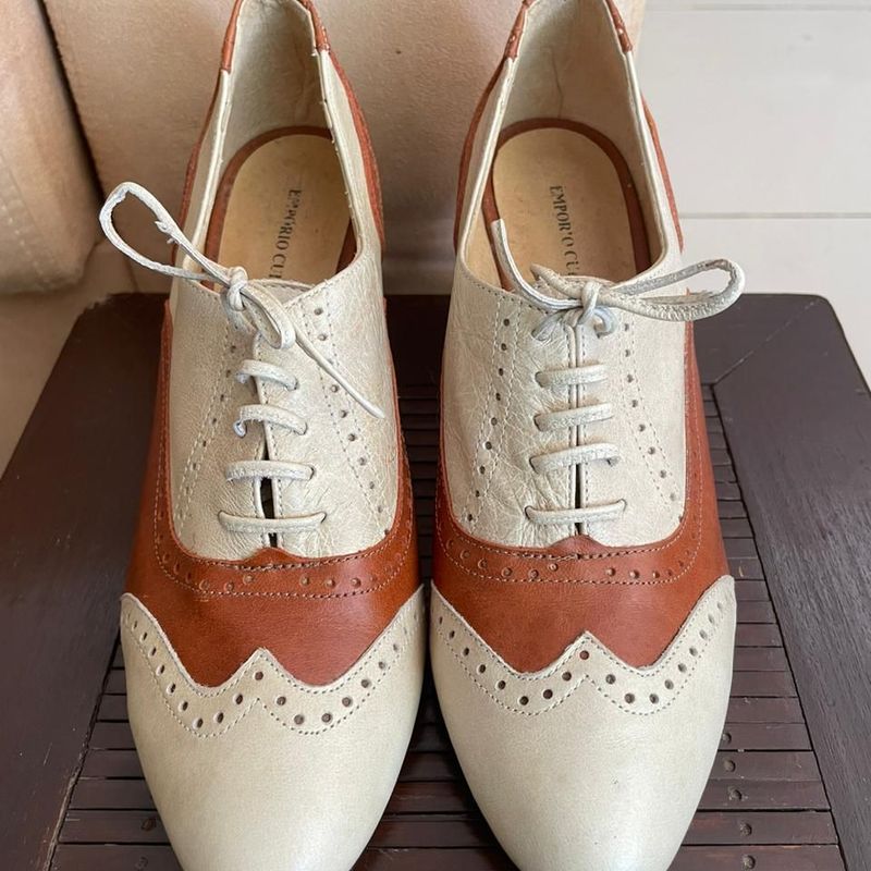 Sapato oxford sale bicolor feminino