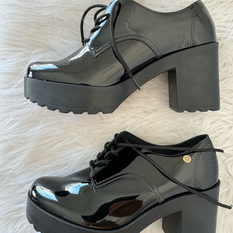 Sapato Oxford Feminino Moleca Solado Tratorado Salto Alto Sapato Feminino  Moleca Usado 97469925 enjoei