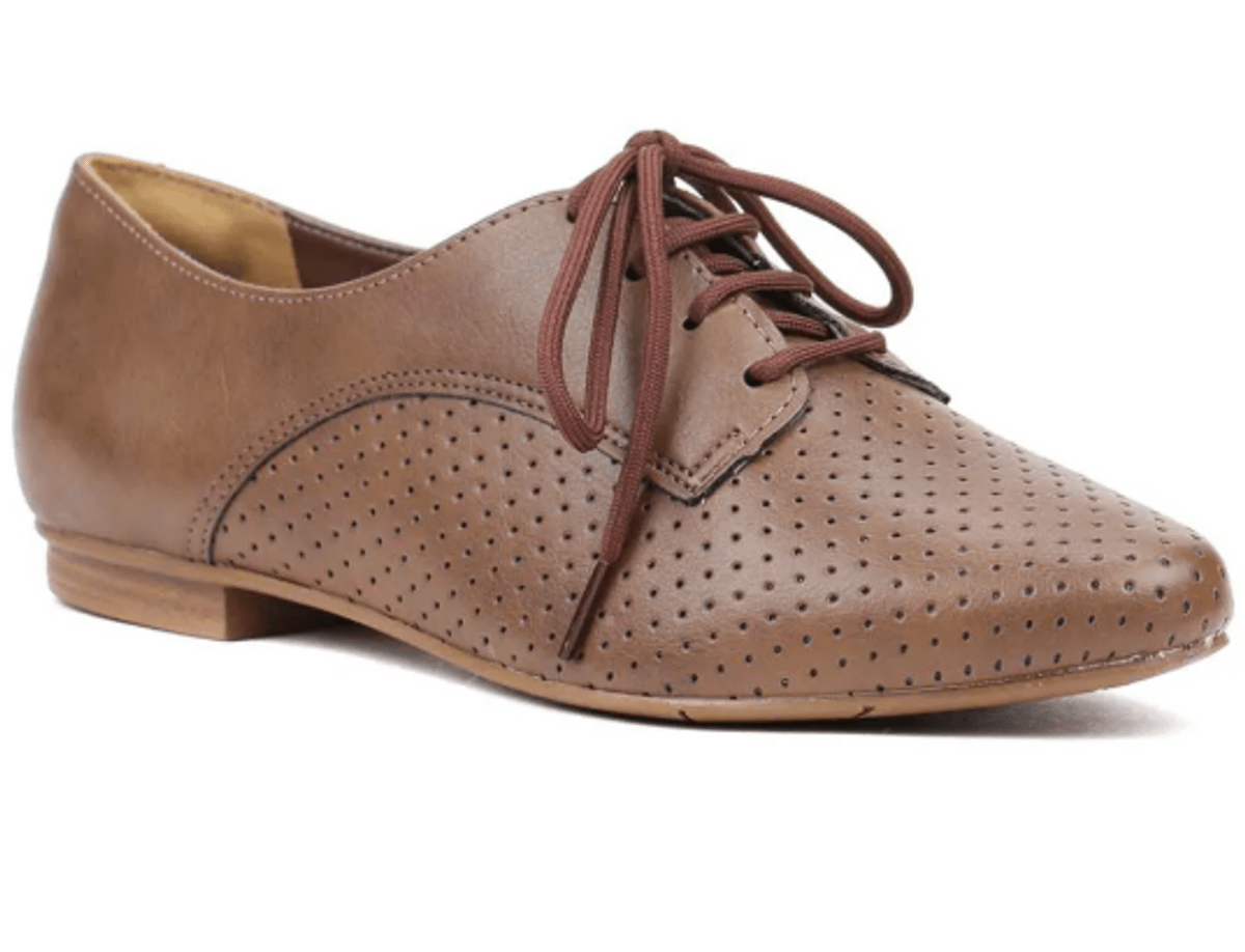 sapato oxford marrom feminino