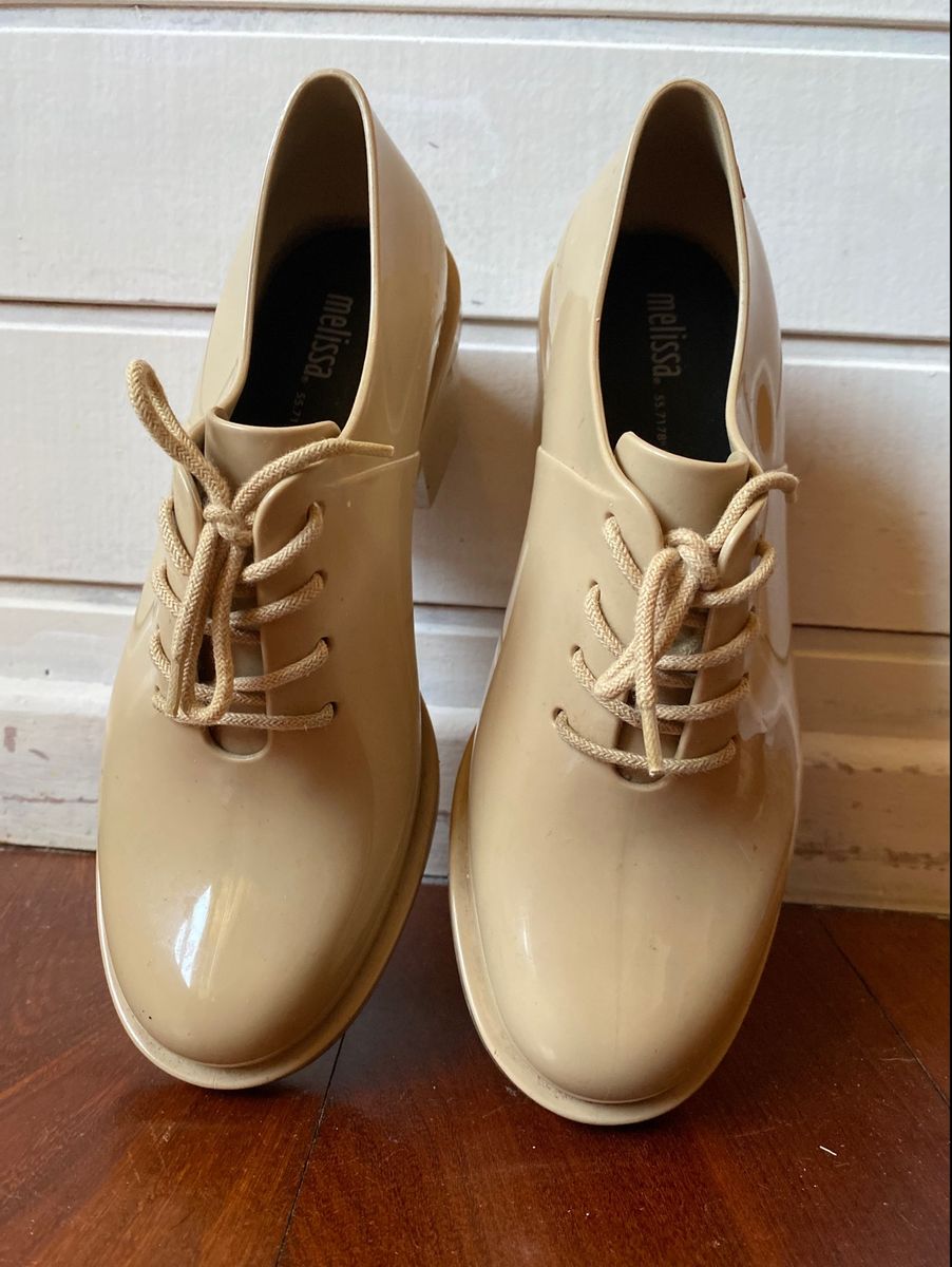Sapato Melissa Creeper Oxford Preta e Branca À La Garçonne *Original* Nº 38, Sapato Masculino Melissa Usado 74662852