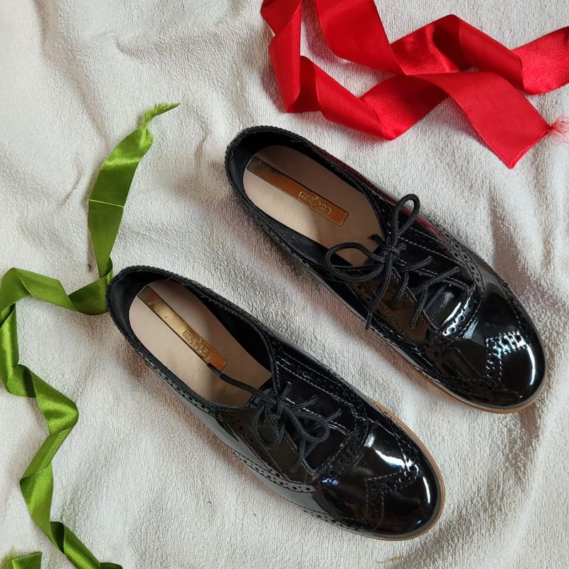 Oxford Moleca Sapato Verniz Moleca Sapato Moleca Oxford Tratorado