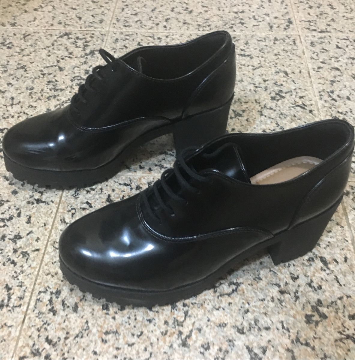 sapato feminino oxford satinato tratorado