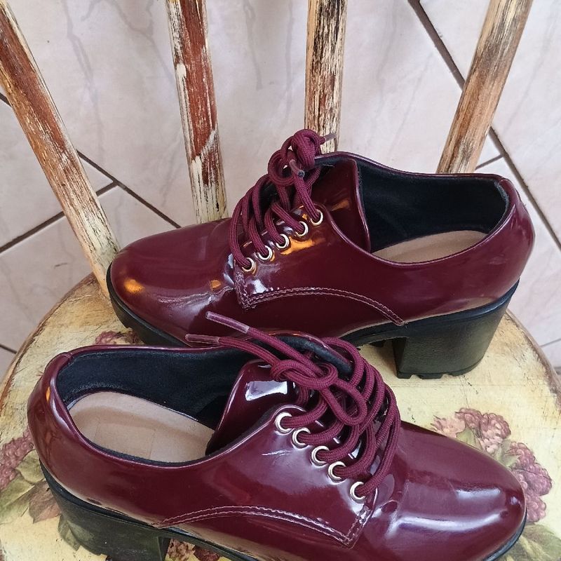 Sapato Oxford Verniz Vinho Vizzano Usado 106637677 enjoei