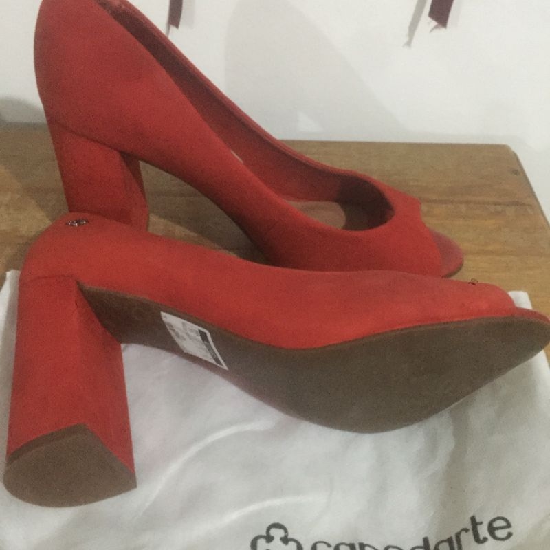 Peep toe capodarte salto sales grosso