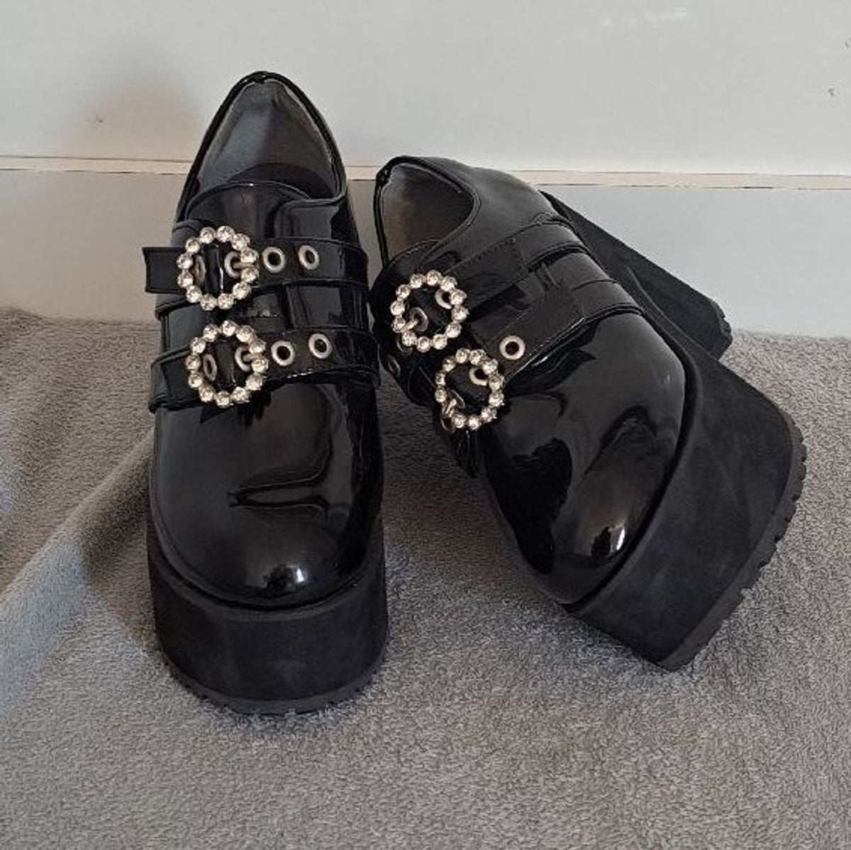 靴 kei Sapato Plataforma Verniz Bubbles Dupe Kawaii Jirai Kei Lolita