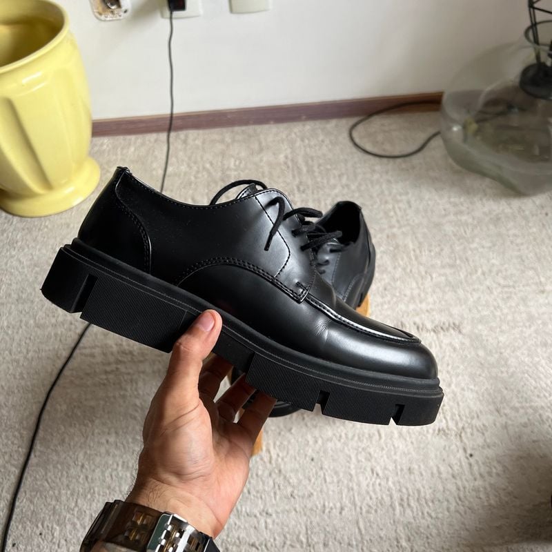 Sapato Preto Tratorado Zara Sapato Masculino Zara Usado 92945741