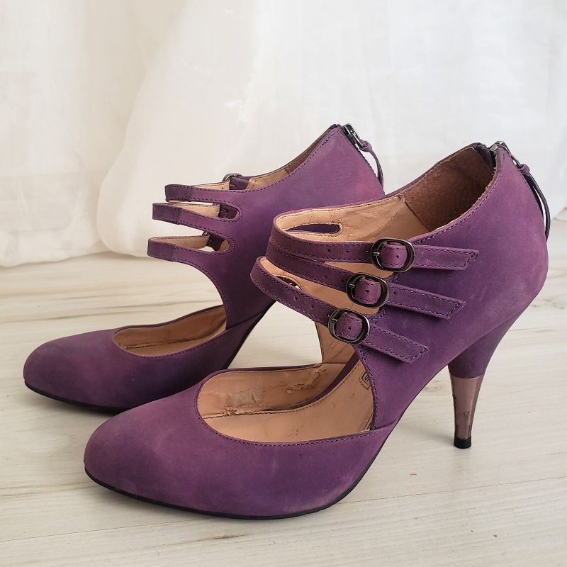 Sapato roxo hot sale feminino