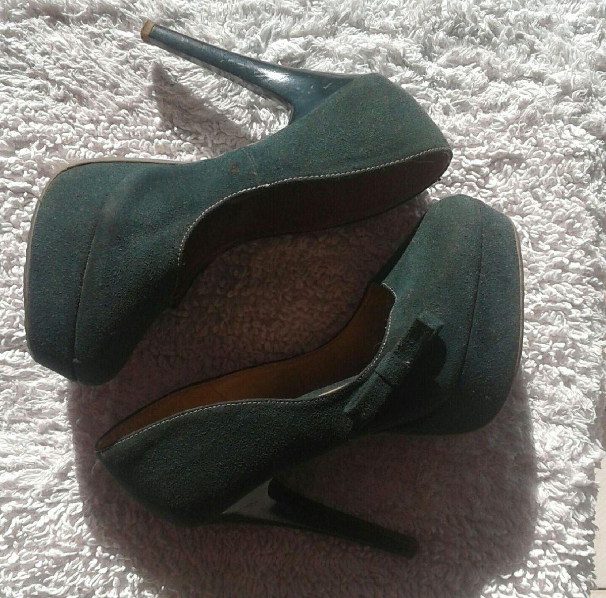 sapato salto verde