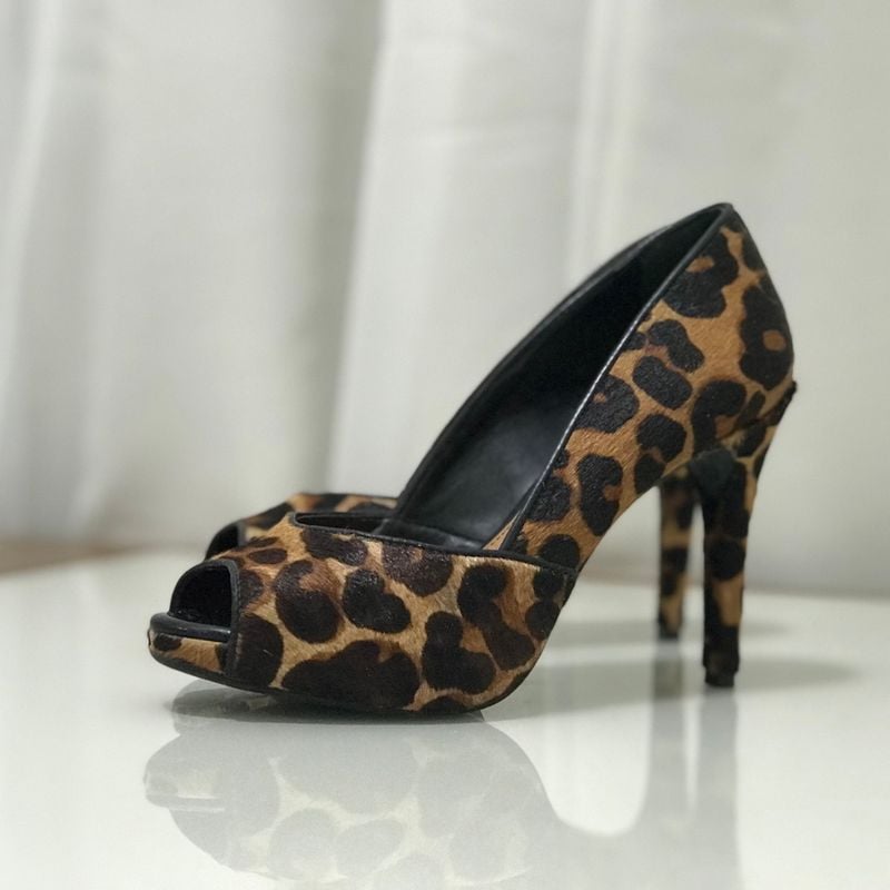 Sapato Scarpin Animal Print Arezzo Sapatilha Onca Sapatilha Bico