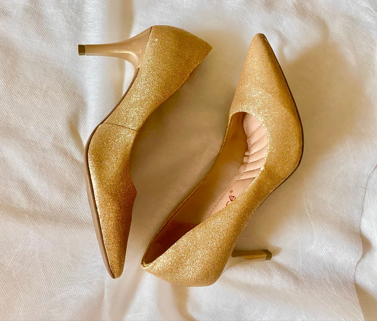 Dourado Sapatinho De Noiva Sapato Brilho Noiva Festa 35 Dourado
