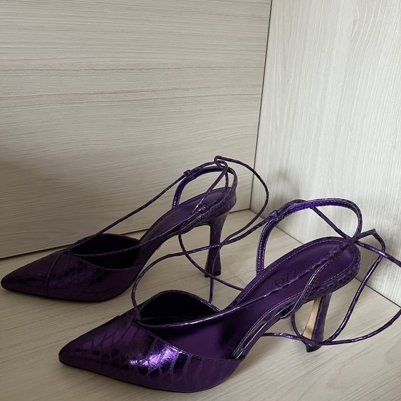 Sapato Scarpin Roxo Metalizado Arezzo Sapato Feminino Arezzo Usado 92187518 enjoei