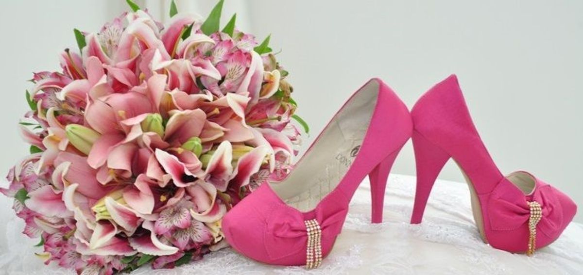 sapato rosa noiva