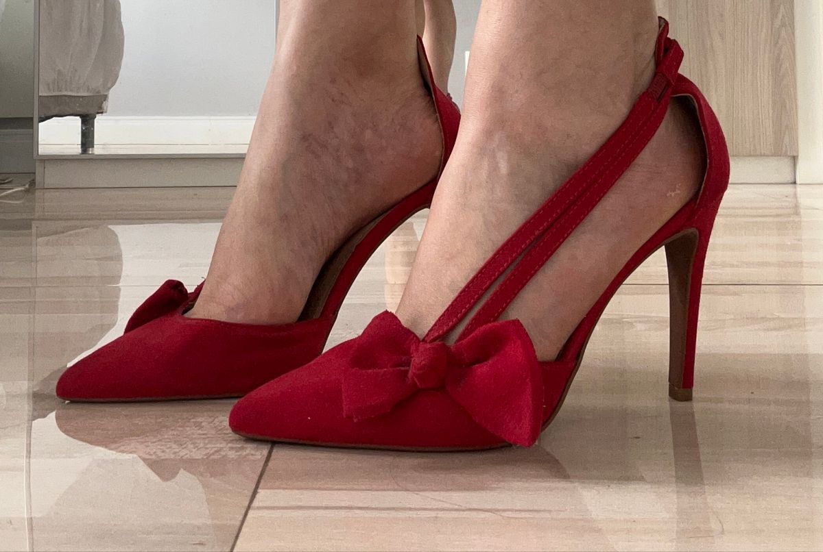 Sapato best sale scarpin vermelho