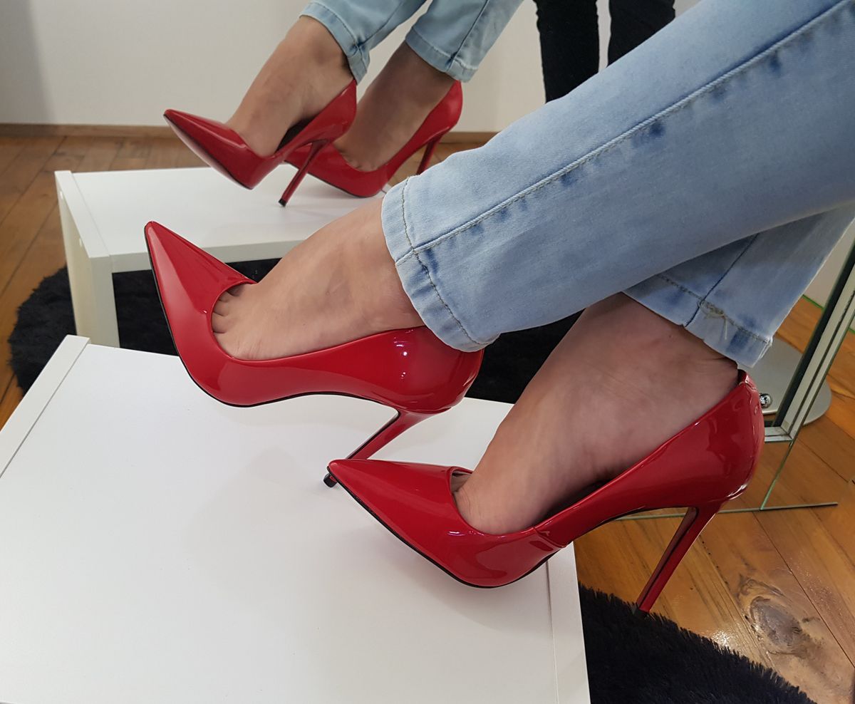 sapato scarpin vermelho