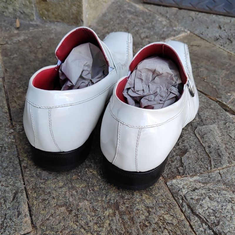 Sapato Social Masculino Branco Sapato Verniz Branco Sapato Social Bico Fino  Branco Sapato Masculino Paulo Vieira Nunca Usado 96281711 enjoei