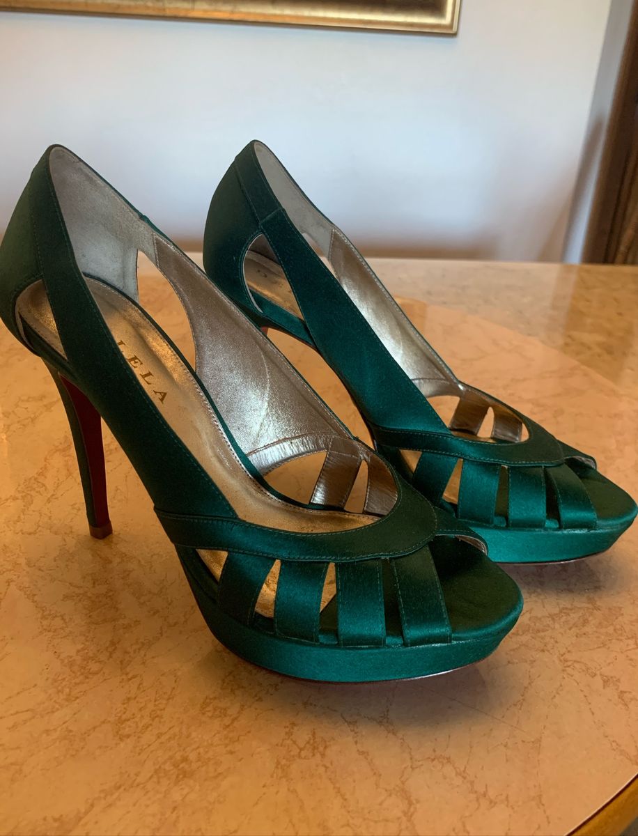 sapato verde esmeralda