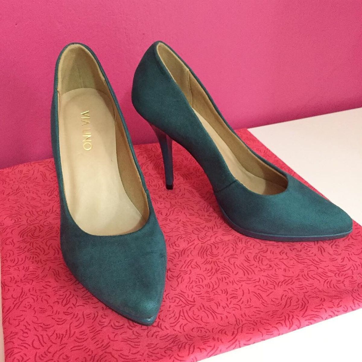 sapato feminino verde escuro
