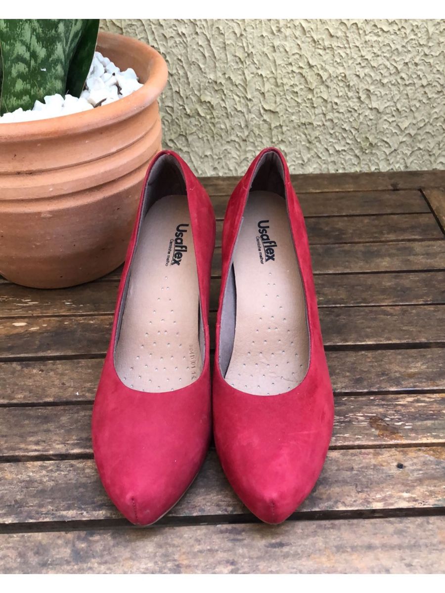 sapato scarpin usaflex vermelho