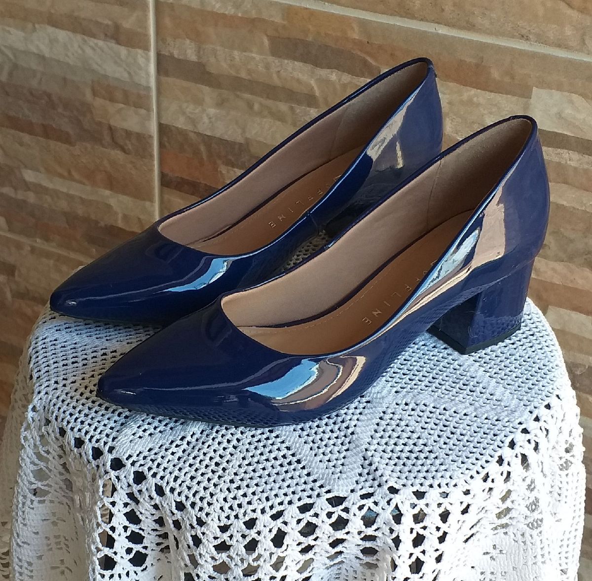 sapato verniz azul marinho