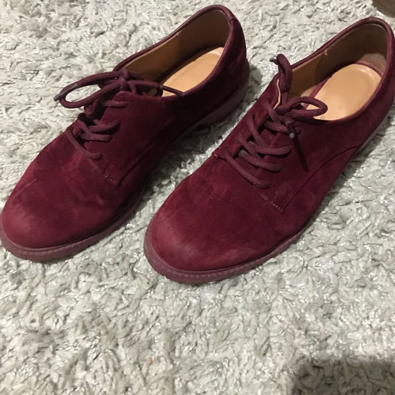 Sapato Vinho de Camurça Sapato Feminino Vizzano Usado 66686719