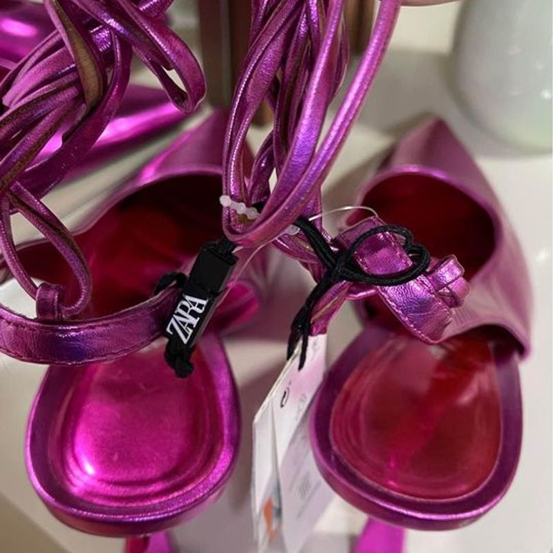Sapato Zara Pink Metalizado 37br (Scarpan) | Zara Nunca
