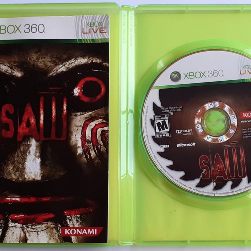 SAW Jogos Mortais - Xbox 360 - USADO - Konami - Brinquedos e Games FL Shop